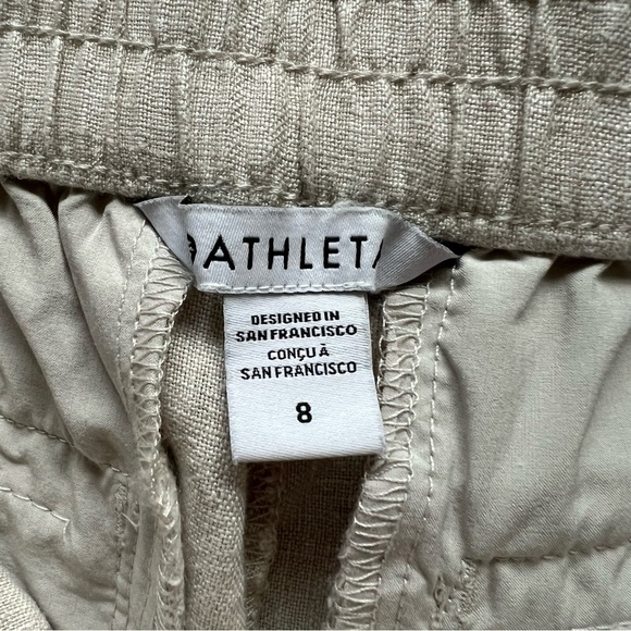 New Athleta Voyager Linen Pant Undyed Beige NWT Casual Beachy Coastal Women’s 8 - Picture 12 of 14